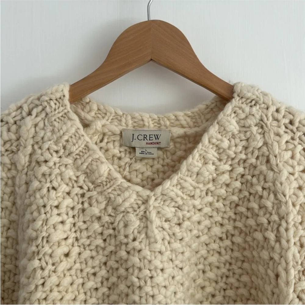 NWT J. Crew 100% Wool Handknit Fisherman Sweater - Picture 5 of 13